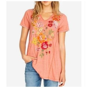 Johnny Was Karlotta Embroidered Floral Tunic Boho Cottagecore Western Brunch XS